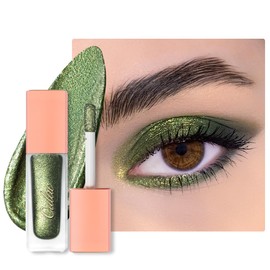 Oulac Liquid Glitter Eyeshadow Liquid Eyeshadow Green Eyeshadow Liquid Eyeliner Sparkle Glitter Eye Make up| Smooth Shimmer Eyeshadow| Vegan& Cruelty-Free, 5.4g (20)