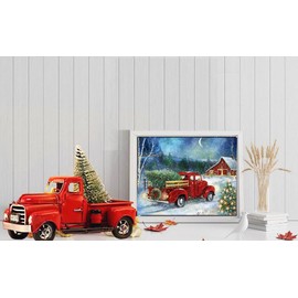 Apomelo Diamond Art Painting Kit Christmas Tree Vintage Truck Diamond Art Christmas DIY Diamond Picture Kit for Adults,Christmas Eve,12 * 16 inches