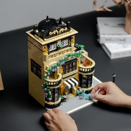 ENJBRICK Flowers City Coffee Shop Building Set for Adutls,Architecture Building House Kit for Boys and Girls 8-14 Years 1443pcs