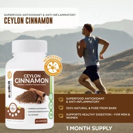 eXplicit Supplements Ceylon Cinnamon 1200mg - 60 Capsules - 30 Servings