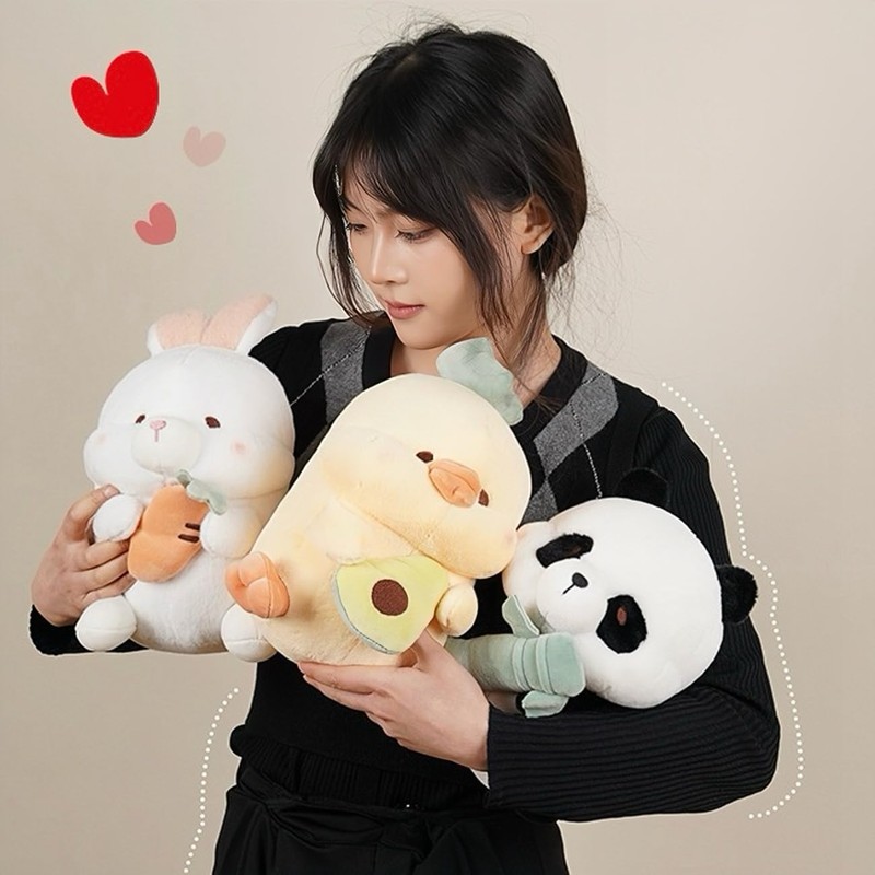 Fluffy Cute Plush Panda, Rabbit, Duck, Bear, Present, Interior, Body