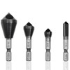 KEWAYO 4 Piece Countersink Deburring Countersink 90° Chamfer Titanium Coated