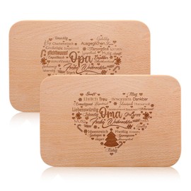 Set of 2 Gift Ideas for Grandma and Grandpa with Engraving – Wooden Breakfast Board as Christmas Gifts – Christmas Praise