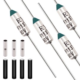 Tnisesm 10 Pcs 113 Degree Metal Thermal Cutoffs Thermal Fuse 10A 250V with Non-Insulated Butt Connectors(22-18 AWG) for Motor Transformer Electric Industrial Home Appliance 113°+BN0.75