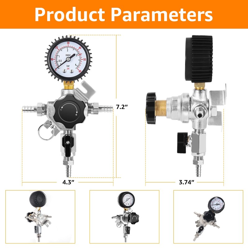IMAICTUU Beer Secondary Regulator Bar Wall Regulator with 8mm Outlet