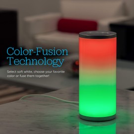 Enbrighten Color-Fusion LED Lamp, Modern Night Light, Touch Sensor, Dimmable Whites & Vibrant RBG Colors, Dorm Essentials, Ideal for Gaming, Office, Living Room, Kids Bedroom, Reading Light, 58148