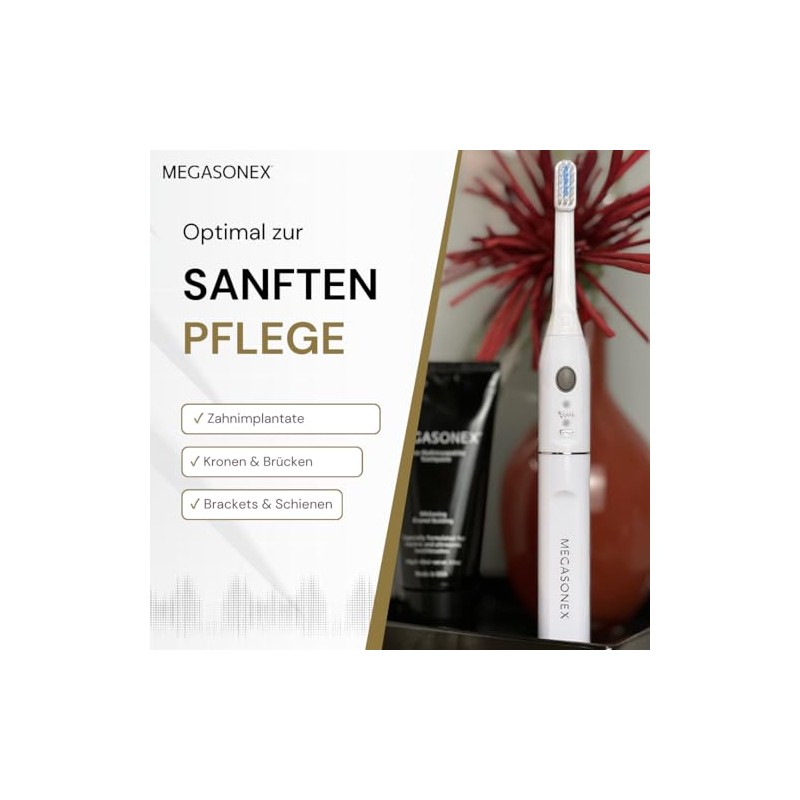6x Megasonex Flat Soft Brush Heads