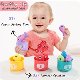 Afufu Montessori Toy from 1 2 3 4 5 Years, Children's Toy Fishing Motor Skills Toy from 1 Year, Educational Toy Baby Toy 1 Year, Fishing Game from 2 Years, Gift Child 3 Years