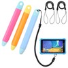 Qianyu 3 Pack Kid-Friendly Stylus Pen with Tether Anti-Rolling Tablet
