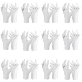 12 Pares Guantes De Algodon, Guantes Blancos, Se Puede Utilizar En Conserjerías, Uniformes Policiales, Restauración, Desfiles, Inspecciones, Magos, Bandas, Banquetes, Archivos, Etc