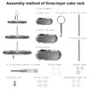 2PCS 3 Tiers Stainless Steel Cupcake Stand 3 Tiers Fruit