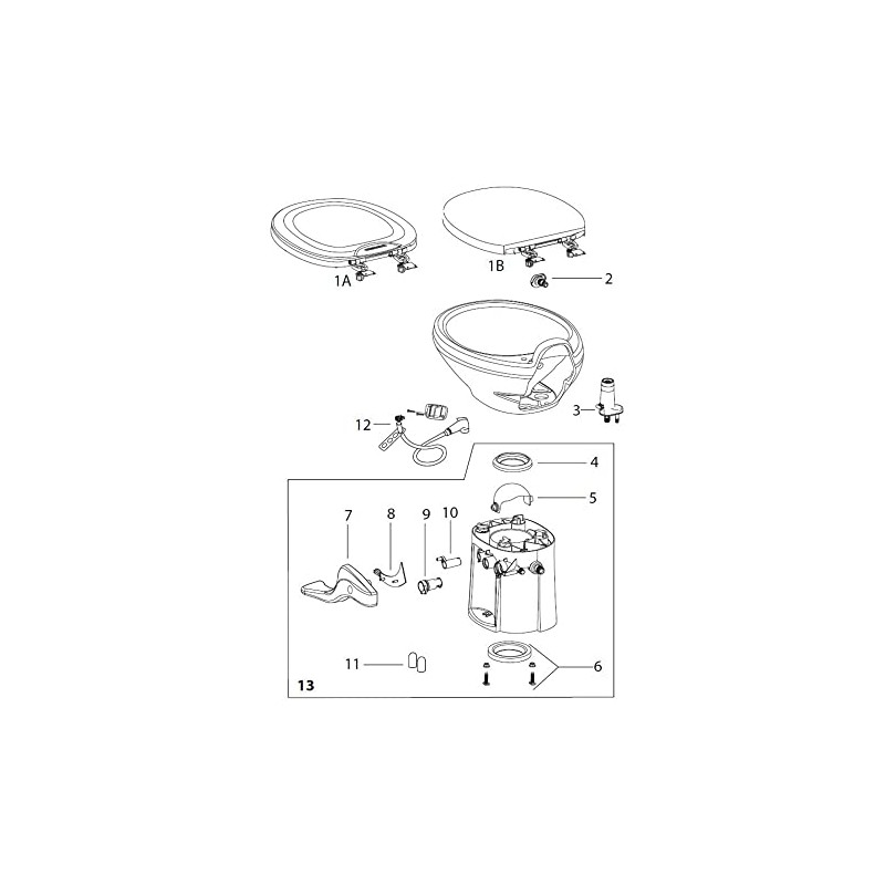 THETFORD 34125 Nozzle for Aqua-Magic Style II Toilets - Bone