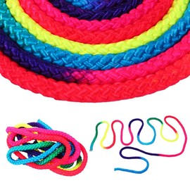 Glomora Gymnastics Rope Skipping Rope Children Rope for Rhythmic Gymnastics 2.8 m Rainbow Coloured Competition High Quality Nylon for Rhythmic Gymnastics Art Rope Sports Training