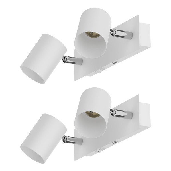 ledscom.de ledscom.de 2 Stck Wandleuchte WAIKA, 2-flammig, Schalter, wei? matt,