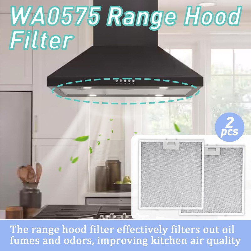 2-Pack WA0575 Range Hood Filter 14.76"x13.39" Replacement Compatible with Vissani