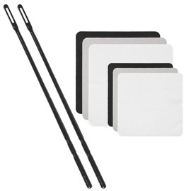 CONLI Flute Cleaning Kit 2 Flute Cleaning Rods with 6 Pack Flute Cleaning Cloth Musical Instruments Polishing and Cleaning Accessories - White, Gray, Black
