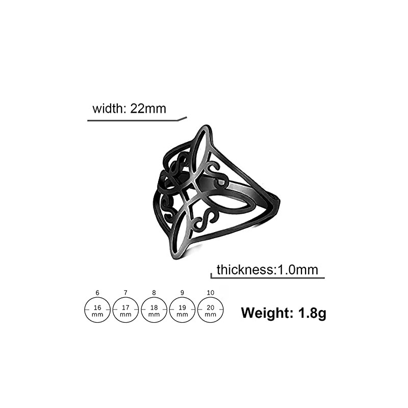 SIPURIS Witches Knot Ring Celtic Knot Ring Witchcraft Stainless Steel
