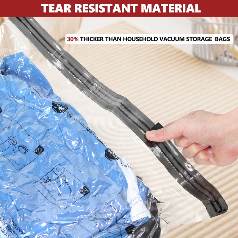 Vacuum Bags for Travel with Rechargeable Pump, 8 Large Compression