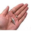 Péndulos de metal curativo para adivinación, cono de plata, acero
