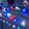 YEGUO Red White and Blue Globe String Lights, 33ft 100LED