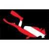 Wrapped in Ink Dive Flag Die-Cut Scuba Diver Shaped Decal Bumper Sticker 4x6inch set of 2 #737