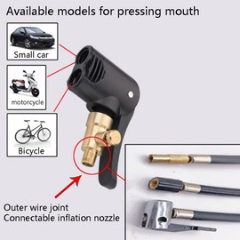 1Pcs Dual Head Bike Track Pump Tyre Air Pump Multi-use Connector Head Pump Valve Adapter Connector for Mountain Bike Road Bike Replacement Accessories (deflatable)