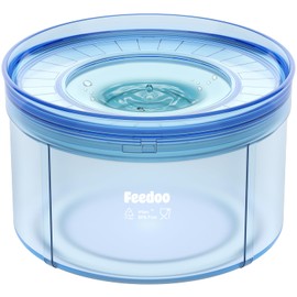 Feedoo 1Gallon/128oz Dog Water Bowl No Spill, Tritan BPA Free Spill Proof & No Splash Dog Water Bowl for Messy Drinkers, Slow Drinking Water Bowl for Large Dogs, Anti-Digging Paws【Serenity Blue】