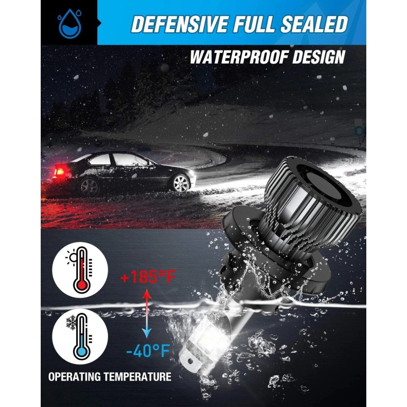 Nilight H13 LED Headlight Bulbs H13/9008 Hi/Lo Beam LED Headlight