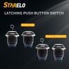 STARELO 5pcs 16mm Latching Push Button Switch Black Shell with