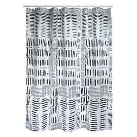 Spirella "Connection" Anti-bacterial Shower Curtain, Washable, Waterproof, Polyester, 180 x 200 cm, Black/White, Brown, 180 x 200 cm