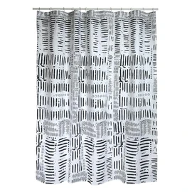 Spirella "Connection" Anti-bacterial Shower Curtain, Washable, Waterproof, Polyester, 180 x 200 cm, Black/White, Brown, 180 x 200 cm