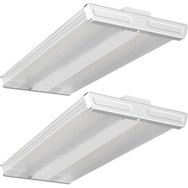 Lightdot 1.5FT LED High Bay Shop Lights, 100-277V 【Driver Equipped, 5 Years】 150W 21000LM [Eqv. 600W MH/HPS] 5000K Diamond Diffusion Linear Hanging Light for Warehouse -ETL Listed, 2Pack