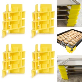 12 PCS Tray Stackers for Harvest Right Freeze Dryer Trays Freeze, Dryer Accessories Compatible with Harvest Right Trays, Stacks 4 Trays, Yellow