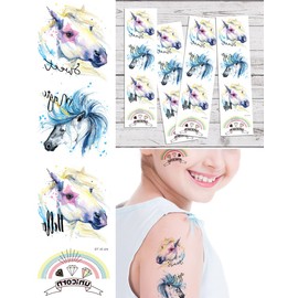 Supperb Temporary Tattoos - Beautiful Unicorn Tattoos Tattoos (Set of 4) Birthday Party Supplies Party Favors