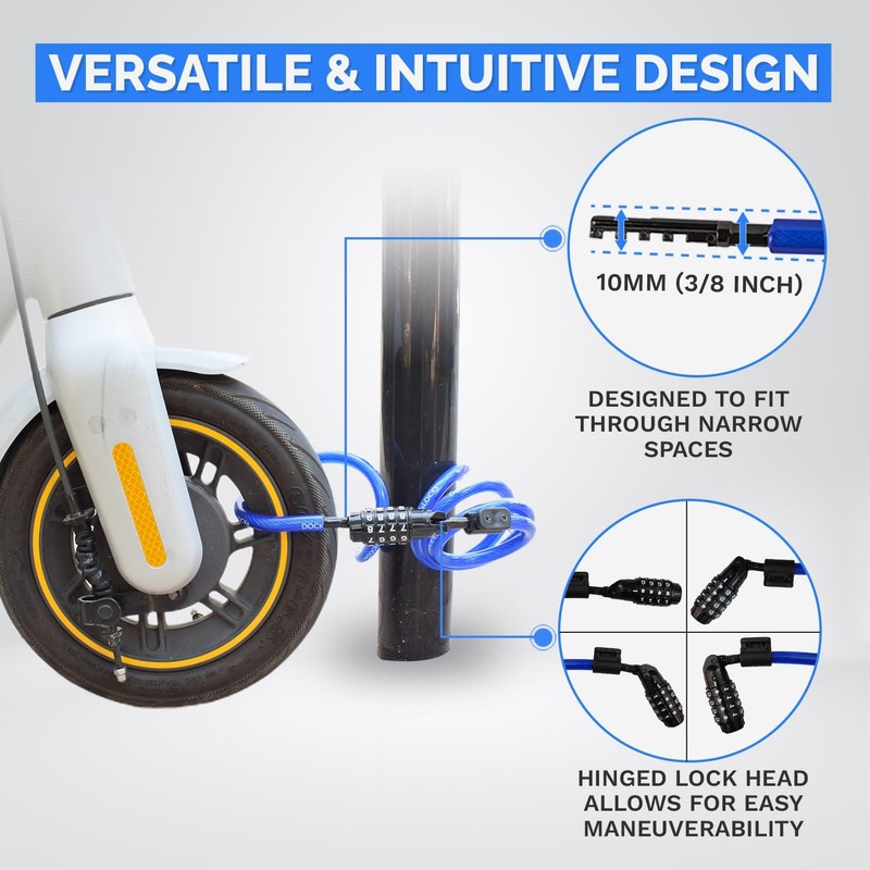 DockLocks Security Cable Lock Set (4' or 6') Coiled, Keyless