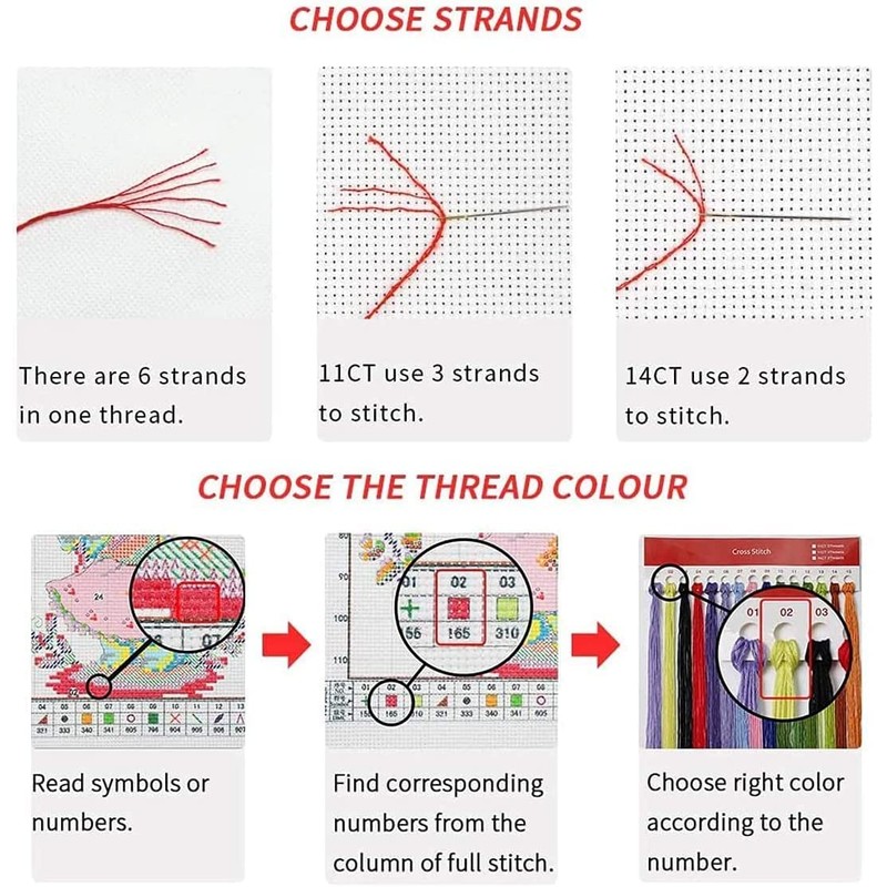 14CT Sun and Moon Cross Stitch Bookmark Stamped Embroidery Kit