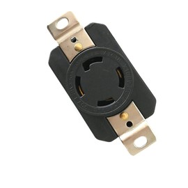 Generic 30 Amp Generator Receptacle Industrial Outlet NEMA L14-30R Receptacle Industrial Grade Grounding 125/250V Flush Mounting Locking for Generator Workshop Industrial Factory