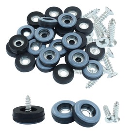 Hordion 24pcs Furniture Sliders Pads 3/4" (19mm), Round Chair Glides with 24pcs Screws Carpet Tile Hardwood Floors Protectors, Gray