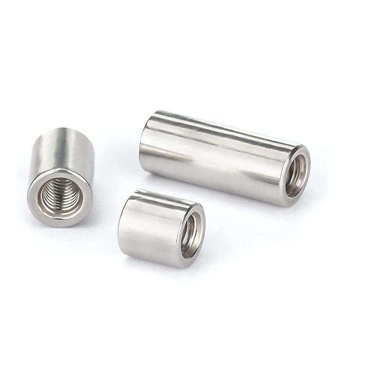 BOZONLI M8 Round Connector Nuts, Female Thread Rod Studding Stainless