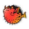 Cartoon Blowfish - 3" Vinyl Sticker - for Car Laptop