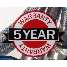 Premium Stainless Steel Washing Machine Hoses, 12 Ft Burst Proof (2 Pack) Red and Blue Striped Water Connection Inlet Supply Lines from Kelaro