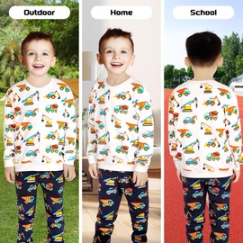 Baogaier Children's Sportswear Boys Tracksuit Jogging Suit Sports Set Long Sleeve Cotton Pullover Suit Leisure Suit Sweatshirt and Sweatpants Sports Suit Children's Clothing Age 2-7 Years, white