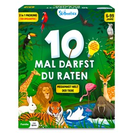 Skillmatics Card Game – 10 Times May You Guess Mega Pack World of Animals, Gifts for Children from 6 Years, Great Fun for Holidays and Game Evenings with the Family