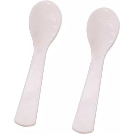 Shell Set of Caviar Spoons Shell Spoon Mother of Pearl Caviar Spoons W Round Handle
