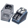 IEC Built-in Socket C14, with Black Switch and Two Fuses,