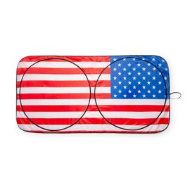 Surreal Entertainment Parasol con bandera americana para parabrisas de coche, 64 x 32 pulgadas