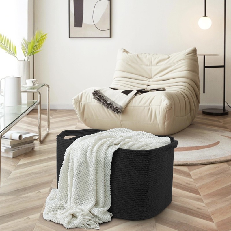 MEGASKET Extra Large Rectangle Storage Basket, 23.6" x 17" x