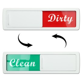 Clean Dirty Dishwasher Magnet, Dishwasher Magnet Clean Dirty Sign, Double Sided Dishwasher Magnet Indicator for Non-Magnetic Dishwashers, Laundry(White)