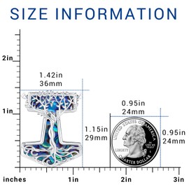 Eusense Mjolnir Thors Hammer Necklace for Men Women Viking Jewelry Tree Of Life Norse Pendant Sterling Silver 925 Yggdrasil Martillo De Thor Necklaces