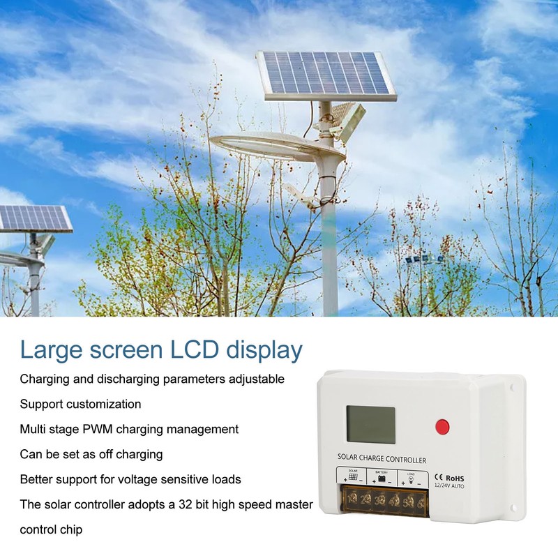 Solar Charge Controller Charging Parameters Adjustable MOS Circuit PWM Solar